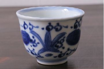 アンティーク雑貨　江戸期　伊万里　染付蕎麦猪口2個セット(向付)(R-037290)