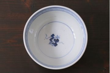 アンティーク雑貨　古民具・骨董　味のある絵柄の蓋茶碗3客セット(和食器)(R-037291)