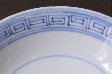 アンティーク雑貨　古民具・骨董　味のある絵柄の蓋茶碗3客セット(和食器)(R-037291)