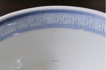 アンティーク雑貨　古民具・骨董　味のある絵柄の蓋茶碗3客セット(和食器)(R-037291)