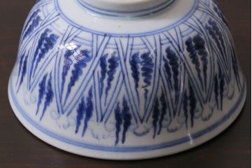 アンティーク雑貨　古民具・骨董　味のある絵柄の蓋茶碗3客セット(和食器)(R-037291)