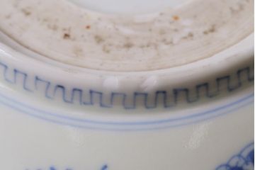 アンティーク雑貨　江戸期　古伊万里　染付　雲龍文　深鉢(深皿)(R-037295)