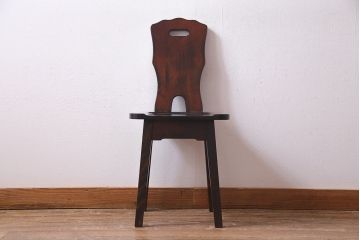 中古　伝統民芸家具　神居民芸　気品漂う和モダンなチェア(椅子、板座チェア)(R-037302)