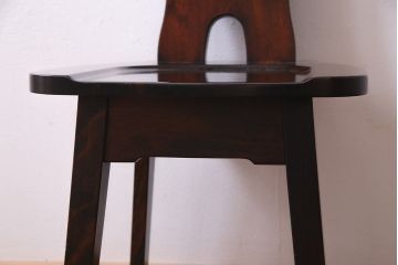中古　伝統民芸家具　神居民芸　気品漂う和モダンなチェア(椅子、板座チェア)(R-037302)