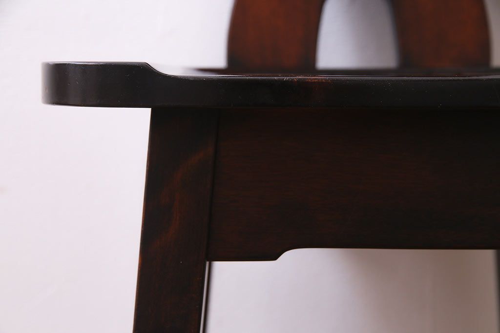 中古　伝統民芸家具　神居民芸　気品漂う和モダンなチェア(椅子、板座チェア)(R-037302)