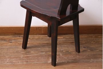 中古　伝統民芸家具　神居民芸　気品漂う和モダンなチェア(椅子、板座チェア)(R-037302)