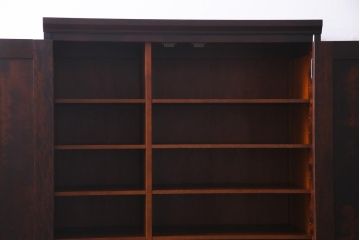 中古　北海道民芸家具　ハンガーパイプ付　OM176玄関棚(下駄箱、キャビネット、収納棚)(定価約29万円)(R-037306)