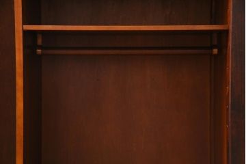 中古　北海道民芸家具　ハンガーパイプ付　OM176玄関棚(下駄箱、キャビネット、収納棚)(定価約29万円)(R-037306)