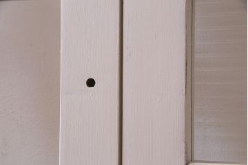 アンティーク建具　ペイント建具　ダイヤガラス・モールガラス・すりガラス入り　モダンな印象与えるガラス戸2枚セット(建具、引き戸)