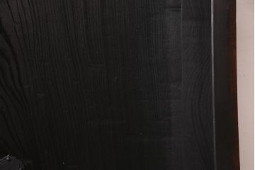 アンティーク建具　ヒノキ材・ケヤキ材　堂々とした和の風格漂う金網格子蔵戸(引き戸、玄関戸)(R-037308)