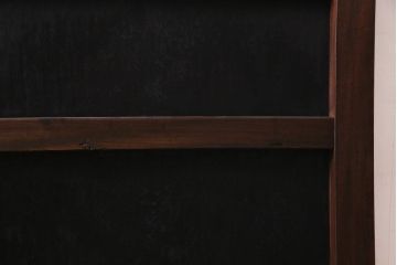 アンティーク建具　枠組みケヤキ材　鉄板付き　使い込まれた渋さが魅力的な鉄扉(蔵戸、引き戸、玄関戸)(R-037309)