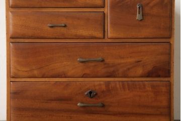 レトロ家具　和製アンティーク　昭和初期　楠材　優しげな木目が品のある小引き出し(小物収納)(R-037310)