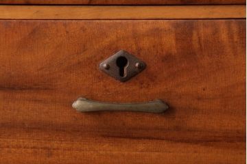 レトロ家具　和製アンティーク　昭和初期　楠材　優しげな木目が品のある小引き出し(小物収納)(R-037310)