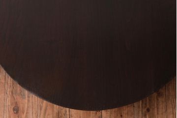 レトロ家具　昭和レトロ　栓材　渋みのある懐かしい雰囲気の丸ちゃぶ台(折り畳み式テーブル、ローテーブル)(R-037312)