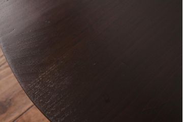 レトロ家具　昭和レトロ　栓材　渋みのある懐かしい雰囲気の丸ちゃぶ台(折り畳み式テーブル、ローテーブル)(R-037312)
