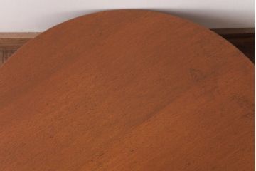 レトロ家具　古民具　素朴な木肌が温かみを感じる丸ちゃぶ台(折り畳み式テーブル、ローテーブル)(R-037313)