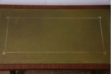 アンティーク家具　イギリスアンティーク　マホガニー材　レザートップがお洒落なバタフライコンソールテーブル(サイドテーブル)