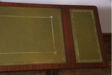 アンティーク家具　イギリスアンティーク　マホガニー材　レザートップがお洒落なバタフライコンソールテーブル(サイドテーブル)