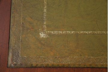 アンティーク家具　イギリスアンティーク　マホガニー材　レザートップがお洒落なバタフライコンソールテーブル(サイドテーブル)