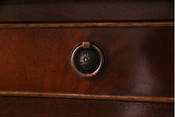 アンティーク家具　イギリスアンティーク　マホガニー材　レザートップがお洒落なバタフライコンソールテーブル(サイドテーブル)