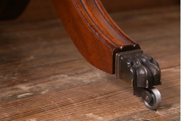 アンティーク家具　イギリスアンティーク　マホガニー材　レザートップがお洒落なバタフライコンソールテーブル(サイドテーブル)