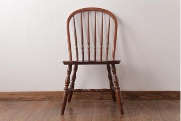 ビンテージ家具　柏木工(カシワ、KASHIWA)　カバ材　飴色の艶と質感が品のあるチェア(ダイニングチェア、ウィンザーチェア、ウインザーチェア)(R-037317)