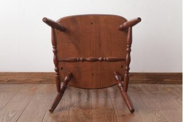 ビンテージ家具　柏木工(カシワ、KASHIWA)　カバ材　飴色の艶と質感が品のあるチェア(ダイニングチェア、ウィンザーチェア、ウインザーチェア)(R-037317)