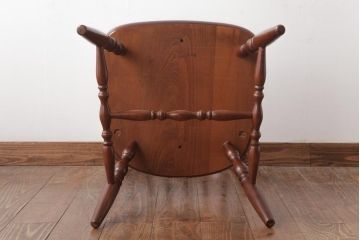 ビンテージ家具　柏木工(カシワ、KASHIWA)　カバ材　飴色の艶と質感が品のあるチェア(ダイニングチェア、ウィンザーチェア、ウインザーチェア)(R-037318)