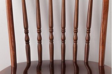 ビンテージ家具　柏木工(カシワ、KASHIWA)　カバ材　飴色の艶と質感が品のあるチェア(ダイニングチェア、ウィンザーチェア、ヴィンテージ、ウインザーチェア)(R-037319)