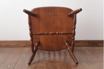 ビンテージ家具　柏木工(カシワ、KASHIWA)　カバ材　飴色の艶と質感が品のあるチェア(ダイニングチェア、ウィンザーチェア、ヴィンテージ、ウインザーチェア)(R-037319)
