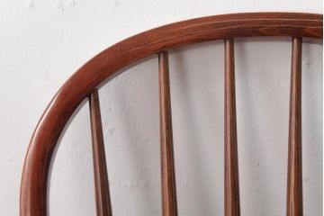 ビンテージ家具　柏木工(カシワ、KASHIWA)　カバ材　飴色の艶と質感が品のあるチェア(ダイニングチェア、ウィンザーチェア、ウインザーチェア)(R-037320)