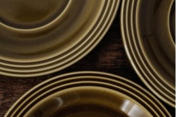 ヴィンテージ雑貨　イギリスビンテージ　HORNSEA(ホーンジー)　HEIRLOOM(エアルーム)　カップ&ソーサー3客セット(R-037325)
