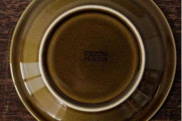 ヴィンテージ雑貨　イギリスビンテージ　HORNSEA(ホーンジー)　HEIRLOOM(エアルーム)　カップ&ソーサー3客セット(R-037325)