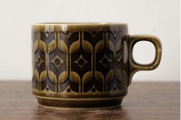 ヴィンテージ雑貨　イギリスビンテージ　HORNSEA(ホーンジー)　HEIRLOOM(エアルーム)　カップ&ソーサー2客セット(R-037326)