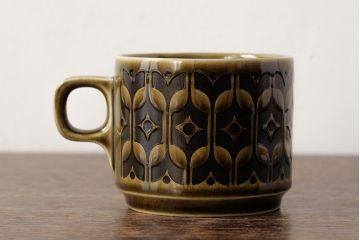 ヴィンテージ雑貨　イギリスビンテージ　HORNSEA(ホーンジー)　HEIRLOOM(エアルーム)　カップ&ソーサー2客セット(R-037326)