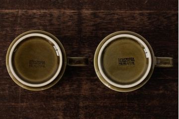 ヴィンテージ雑貨　イギリスビンテージ　HORNSEA(ホーンジー)　HEIRLOOM(エアルーム)　カップ&ソーサー2客セット(R-037326)