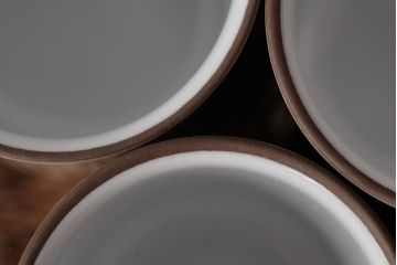 ヴィンテージ雑貨　イギリスビンテージ　HORNSEA(ホーンジー)　CORAL(コーラル)　カップ&ソーサー3客セット(洋食器)(R-037327)