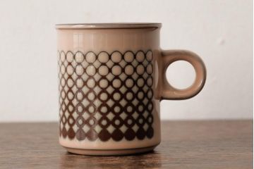 ヴィンテージ雑貨　イギリスビンテージ　HORNSEA(ホーンジー)　CORAL(コーラル)　カップ&ソーサー2客セット(洋食器)(R-037328)