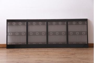 ラフジュ工房オリジナル　アンティーク建具リメイク　和モダンな脚付サイドボード(書院戸、組子、キャビネット)(R-037329)