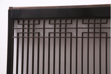 ラフジュ工房オリジナル　アンティーク建具リメイク　和モダンな脚付サイドボード(書院戸、組子、キャビネット)(R-037329)