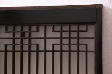 ラフジュ工房オリジナル　アンティーク建具リメイク　和モダンな脚付サイドボード(書院戸、組子、キャビネット)(R-037329)