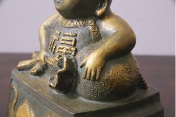 富永直樹作　招福童子　ブロンズ置物(R-037332)