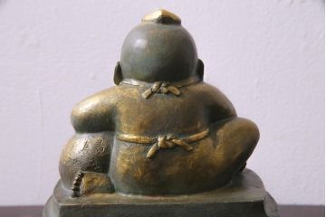 富永直樹作　招福童子　ブロンズ置物(R-037332)