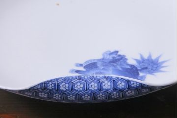 アンティーク雑貨　箱付き　柿右衛門　8寸変形皿5枚セット(ひげ皿)(R-037333)