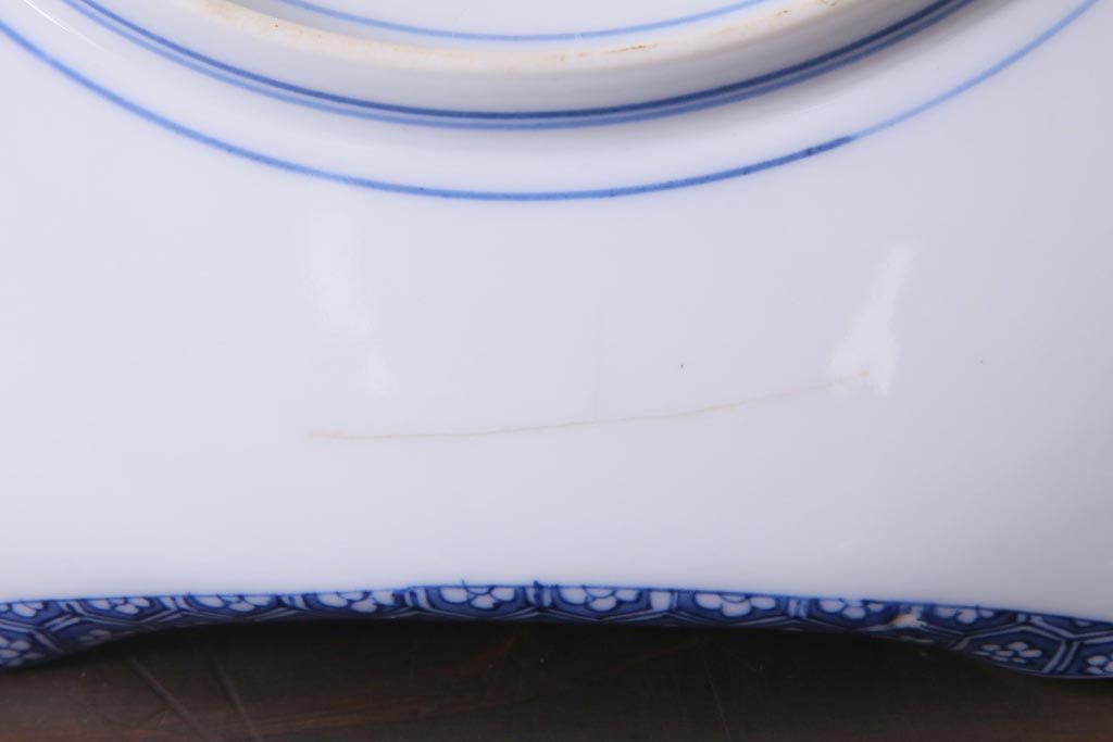 アンティーク雑貨　箱付き　柿右衛門　8寸変形皿5枚セット(ひげ皿)(R-037333)