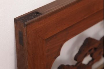 アンティーク家具　鷲と松の図　和の雰囲気を高める欄間(明り取り、ガラス無し)(R-037340)