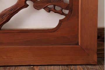 アンティーク家具　鷲と松の図　和の雰囲気を高める欄間(明り取り、ガラス無し)(R-037340)
