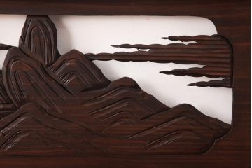 アンティーク家具　山水図　和の雰囲気を高める欄間(明り取り、ガラス無し)(R-037341)
