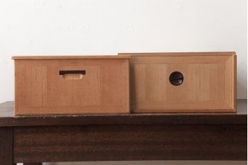 アンティーク雑貨　指物　桐材　シンプルな上手物の書箱(書類箱、帳簿入れ)(R-037346)