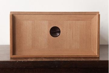 アンティーク雑貨　指物　桐材　シンプルな上手物の書箱(書類箱、帳簿入れ)(R-037346)